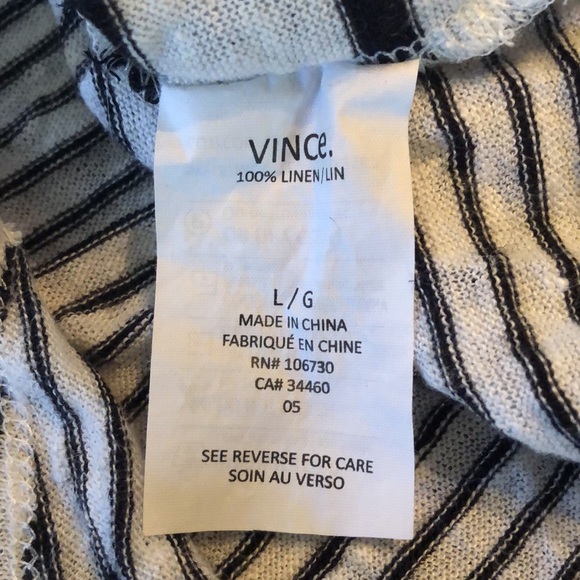 Vince Linen Striped long sleeved lightweight semi-sheer comfy top - Picture 10 of 11